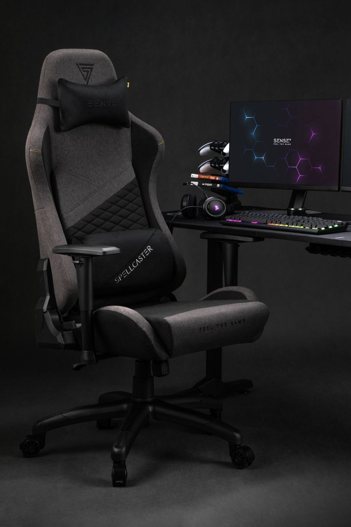 Тканинне крісло SENSE7 Spellcaster Senshi Edition XL сіре - Максимальний комфорт і стиль для геймерів - Зображення 8