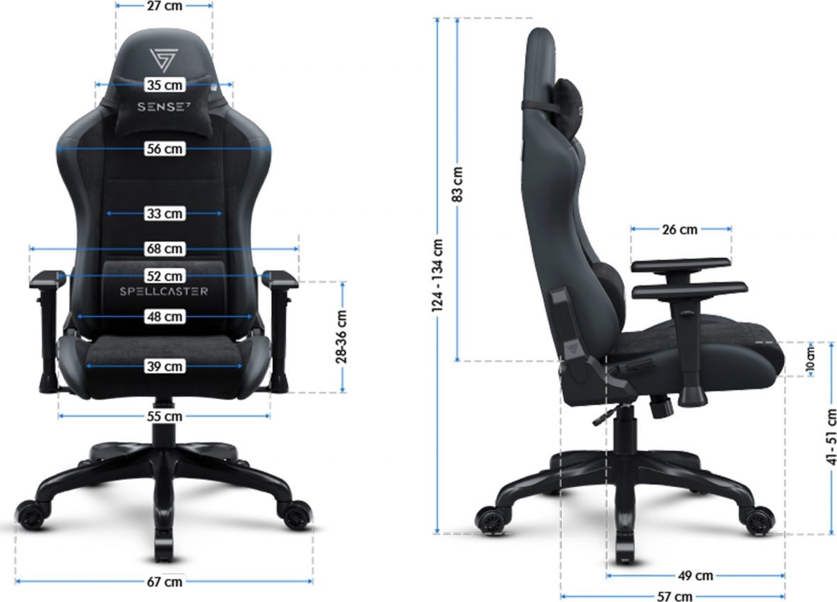 Крісло SENSE7 Spellcaster FUKU PU чорний - Елегантний стиль та комфорт для геймерів - Зображення 8