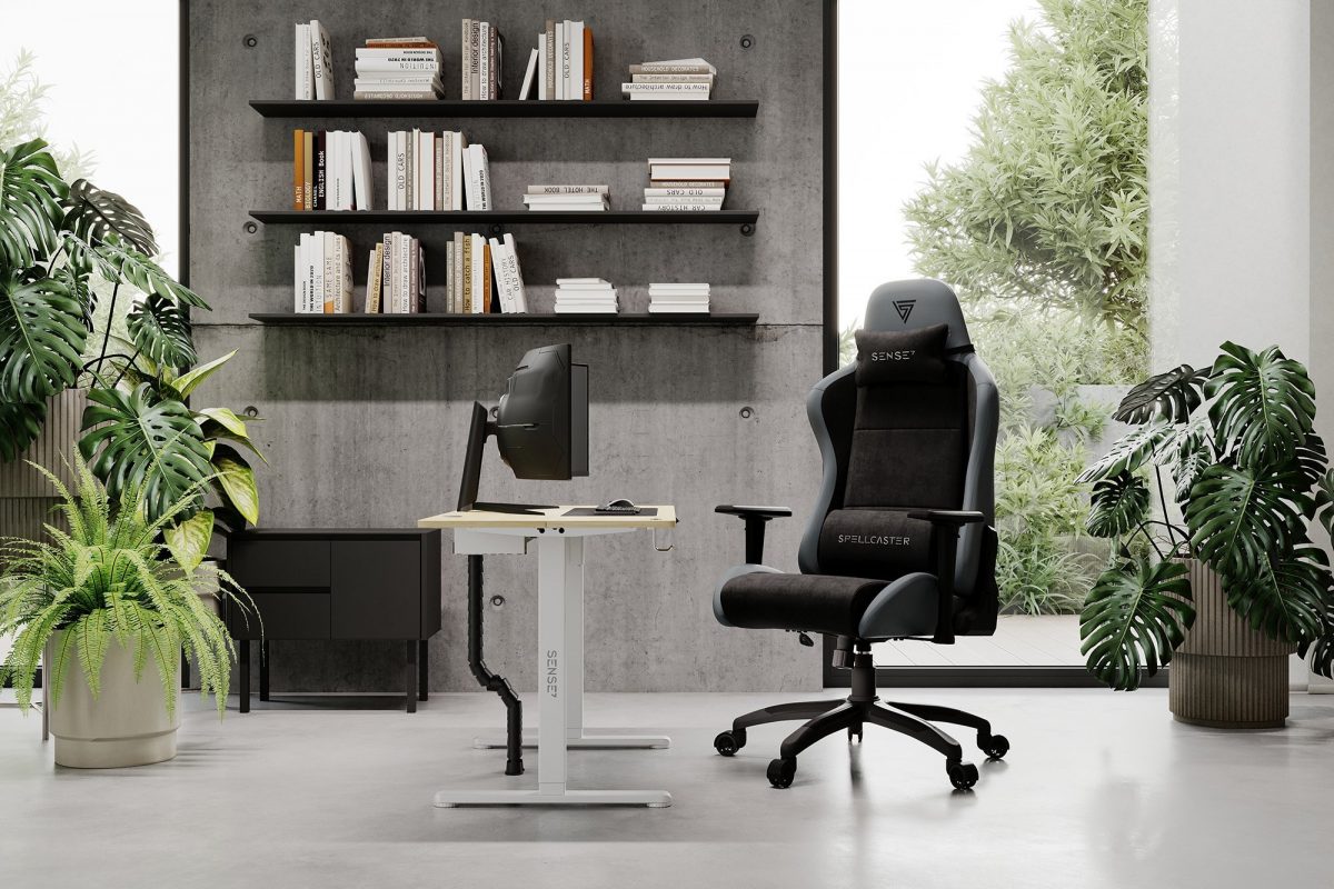 Геймерське крісло SENSE7 Spellcaster FUKU XL PU Чорний/Сірий Ідеальне поєднання комфорту та стилю для геймерів - Зображення 2