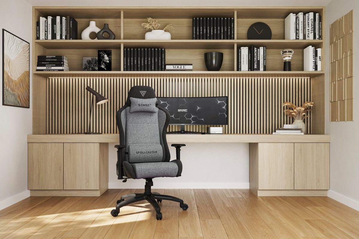 Геймерське крісло SENSE7 Spellcaster FUKU XL тканинне крісло чорно-сірий Максимальний комфорт і стиль для геймерів - Зображення 2