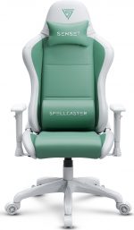 Геймерське крісло SENSE7 Spellcaster FUKU PU Крісло білий/зелений Стиль і комфорт для геймерів у яскравих кольорах - Зображення 3