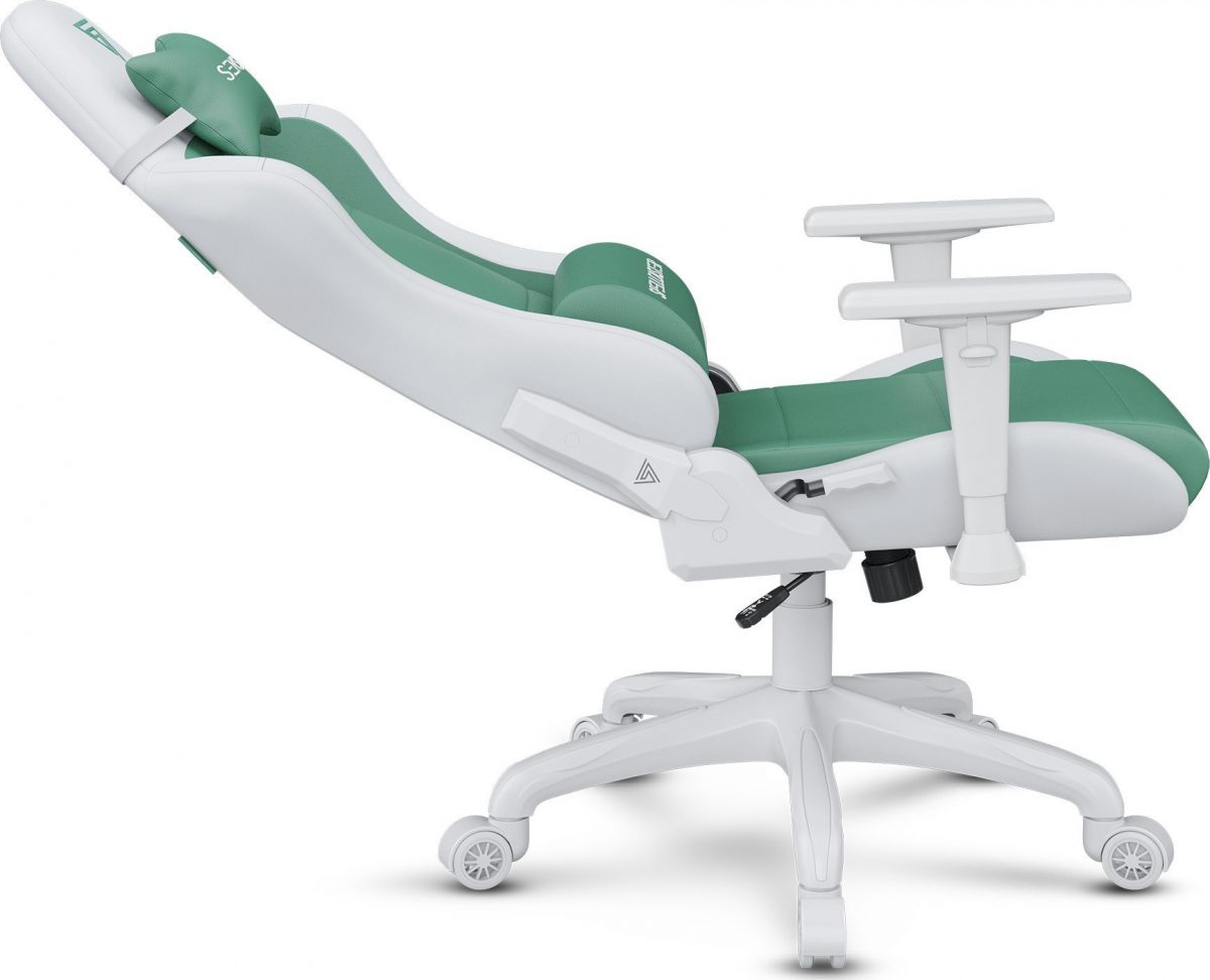 Геймерське крісло SENSE7 Spellcaster FUKU PU Крісло білий/зелений Стиль і комфорт для геймерів у яскравих кольорах - Зображення 6