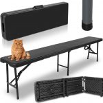 Лавка розкладна садова Heckermann ZD183 Black 183x28x43см