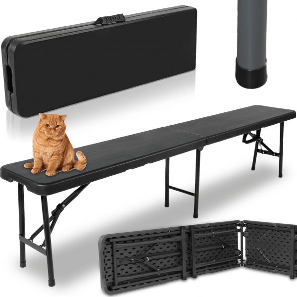 Лавка розкладна садова Heckermann ZD183 Black 183x28x43см