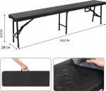 Лавка розкладна садова Heckermann ZD183 Black 183x28x43 см - Зображення 4