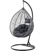 Підвісне садове крісло кокон сірий GT-Sport сіра подушка - Зображення 2
