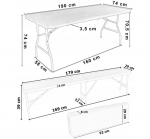 Розкладний стіл туристичний коричневий / ротанг: Комфорт і стиль для вашого відпочинку - Зображення 4