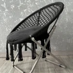 Розкладне крісло-гамак гніздо лелеки з подушкою графітове Комфорт і стиль для вашого відпочинку