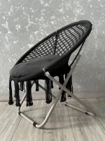 Розкладне крісло-гамак гніздо лелеки з подушкою графітове Комфорт і стиль для вашого відпочинку