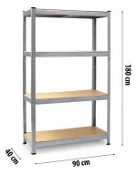 Стелаж металевий складський Plonos 180х90х40 см: Міцна та зручна організація простору - Зображення 4