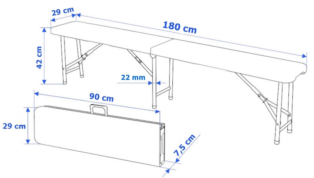 Лавка розкладна садова eHokery 180x28x43 см чорний ротанг - Зображення 6