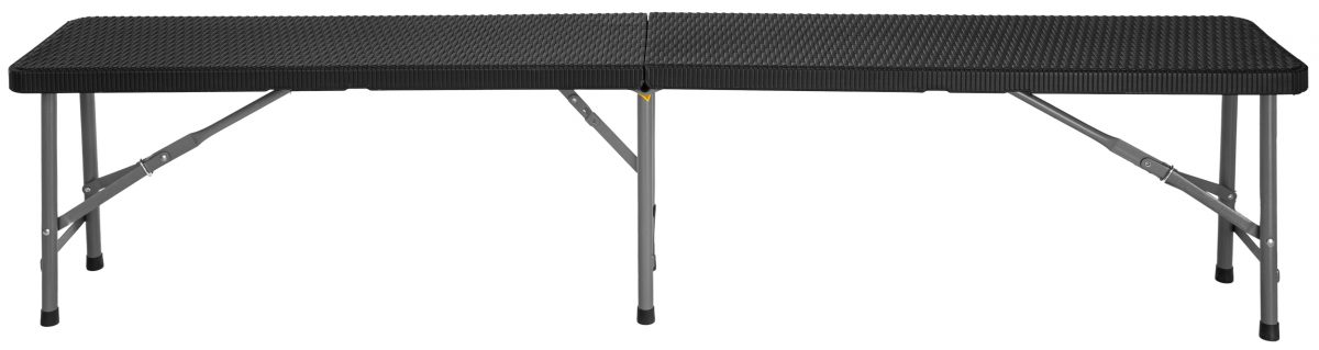 Лавка розкладна садова eHokery 180x28x43 см чорний ротанг - Зображення 3