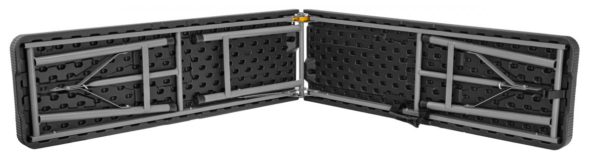 Лавка розкладна садова eHokery 180x28x43 см чорний ротанг - Зображення 4