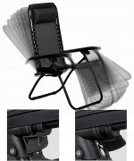 Розкладне крісло-шезлонг 2в1 eHokery ORION чорне - стиль та комфорт для відпочинку на пляжі та в саду - Зображення 5