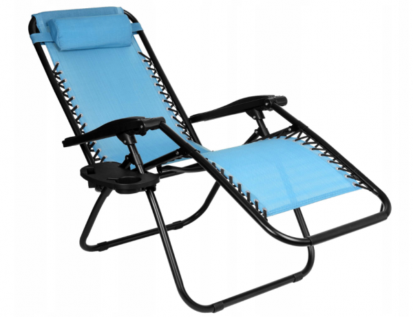 Розкладний лежак 2в1 eHokery ORION синій-Зручність та стиль для ідеального відпочинку на пляжі та в саду