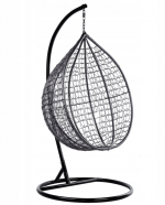 Підвісне окремо стояче крісло кокон сірий Velaco ITAKA-GR-OKR-BR з коричневою подушкою - Зображення 4