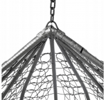 Підвісне окремо стояче крісло кокон сірий Velaco ITAKA-GR-OKR-BR з коричневою подушкою - Зображення 5