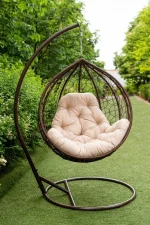 Підвісне крісло кокон Еко Преміум Коричневе: Стильний комфорт для вашого інтер'єру - Зображення 2