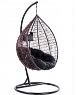 Підвісне садове крісло-кокон GT-Sport коричневе з чорною подушкою - Зображення 2