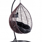 Підвисне садове крісло кокон коричневий Velaco ITAKA-BR-OKR-BL коричневе+чорна подушка-Ідеальне поєднання комфорту та стилю