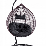 Підвисне садове крісло кокон GT-Sport коричневе+чорна подушка