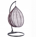 Підвісне садове крісло-кокон коричневе Velaco ITAKA-BR-OKR-BL з чорною подушкою - Ідеальне поєднання комфорту та стилю - Зображення 6