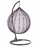 Підвісне садове крісло-кокон коричневе Velaco ITAKA-BR-OKR-BL з чорною подушкою - Ідеальне поєднання комфорту та стилю - Зображення 7