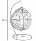 Окремо стоячий підвісний стілець Gordon 108 см 150 кг Ідеальний комфорт та стиль для вашого простору - Зображення 6