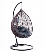 Підвісне садове крісло кокон коричневий GT-Sport сіра подушка - Зображення 2
