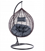 Підвісне садове крісло-кокон коричневий Velaco ITAKA-BR-OKR-GR з сірою подушкою - Максимальний комфорт та елегантність для вашого саду - Зображення 2