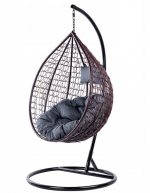 Підвісне садове крісло-кокон коричневий Velaco ITAKA-BR-OKR-GR з сірою подушкою - Максимальний комфорт та елегантність для вашого саду - Зображення 3