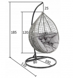 Підвісне крісло Кокон EMWOmeble 100 см - Стильний комфорт для вашого інтер'єру та вулиці - Зображення 4
