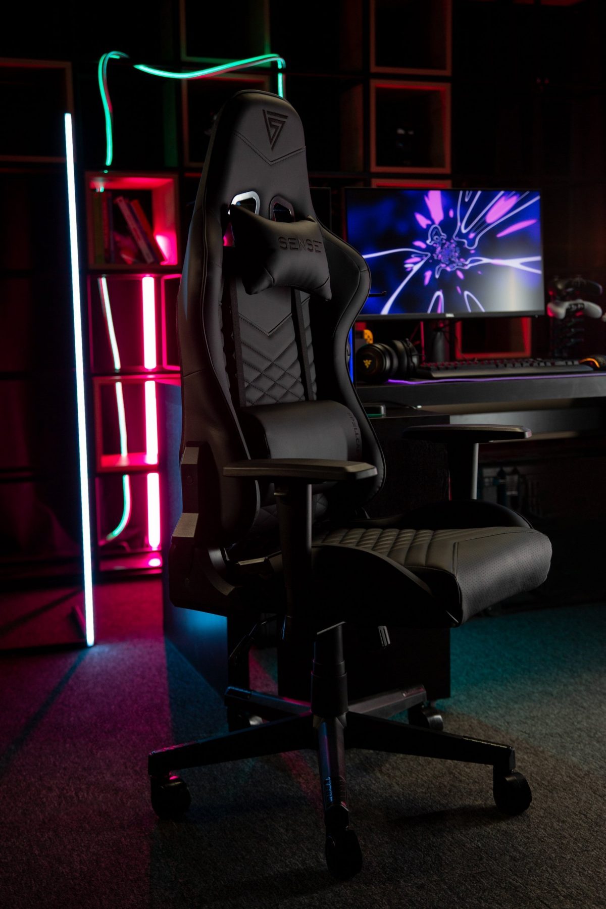 Крісло SENSE7 Spellcaster Black/Grey: Стильний комфорт та підтримка для геймерів - Зображення 8