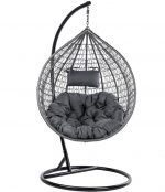 Підвісне садове крісло кокон сірий Velaco ITAKA-GR-OKR-GR сіра подушка - Вишуканий комфорт та стиль - Зображення 3