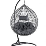 Підвісне садове крісло кокон сірий GT-Sport ITAKA-GR-OKR-GR сіра подушка