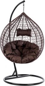 Підвісне садове крісло кокон Velaco ITAKA-BR-OKR-BR коричневе з коричневою подушкою - Зображення 2