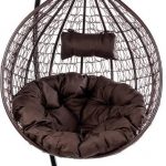 Підвісне садове крісло кокон GT-Sport коричневе+коричнева подушка