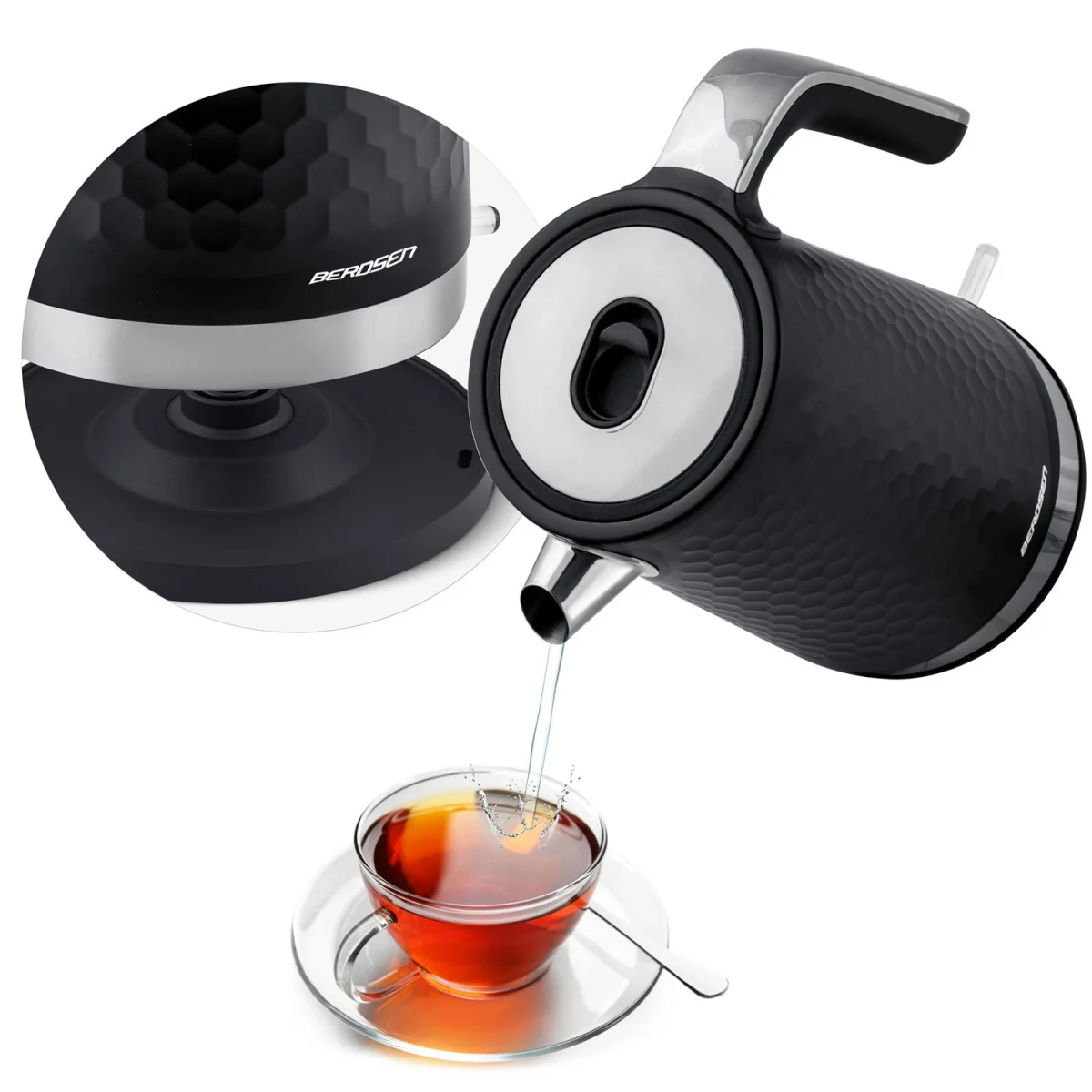 Електрочайник 1.7 л Berdsen BD-705 чорно-срібний - Зображення 10