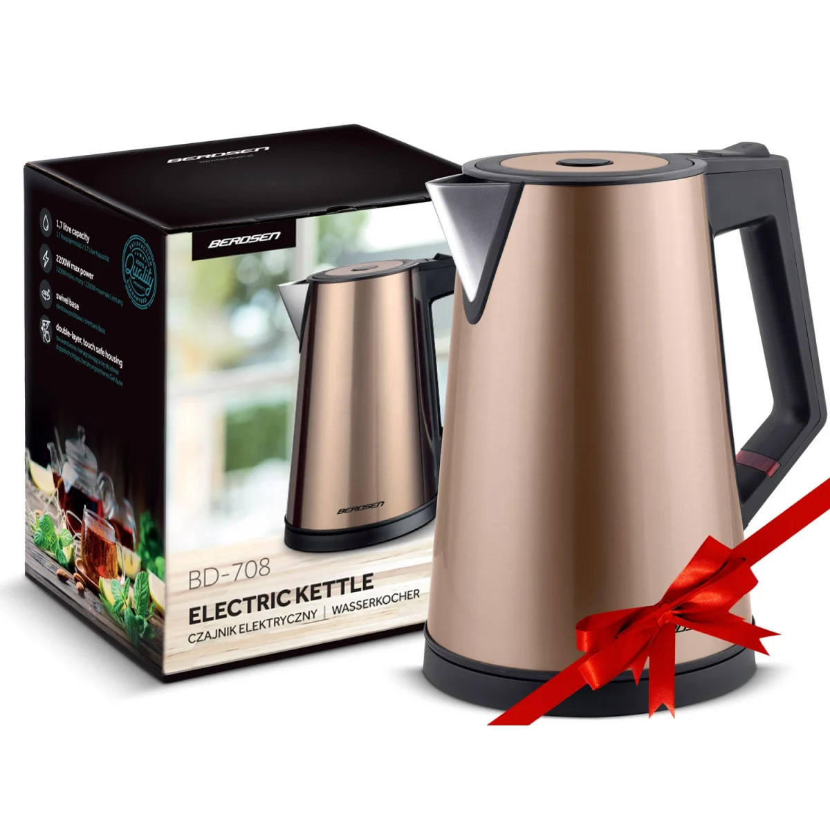 Електрочайник Berdsen BD-708 1.7 л Мідний - Зображення 8