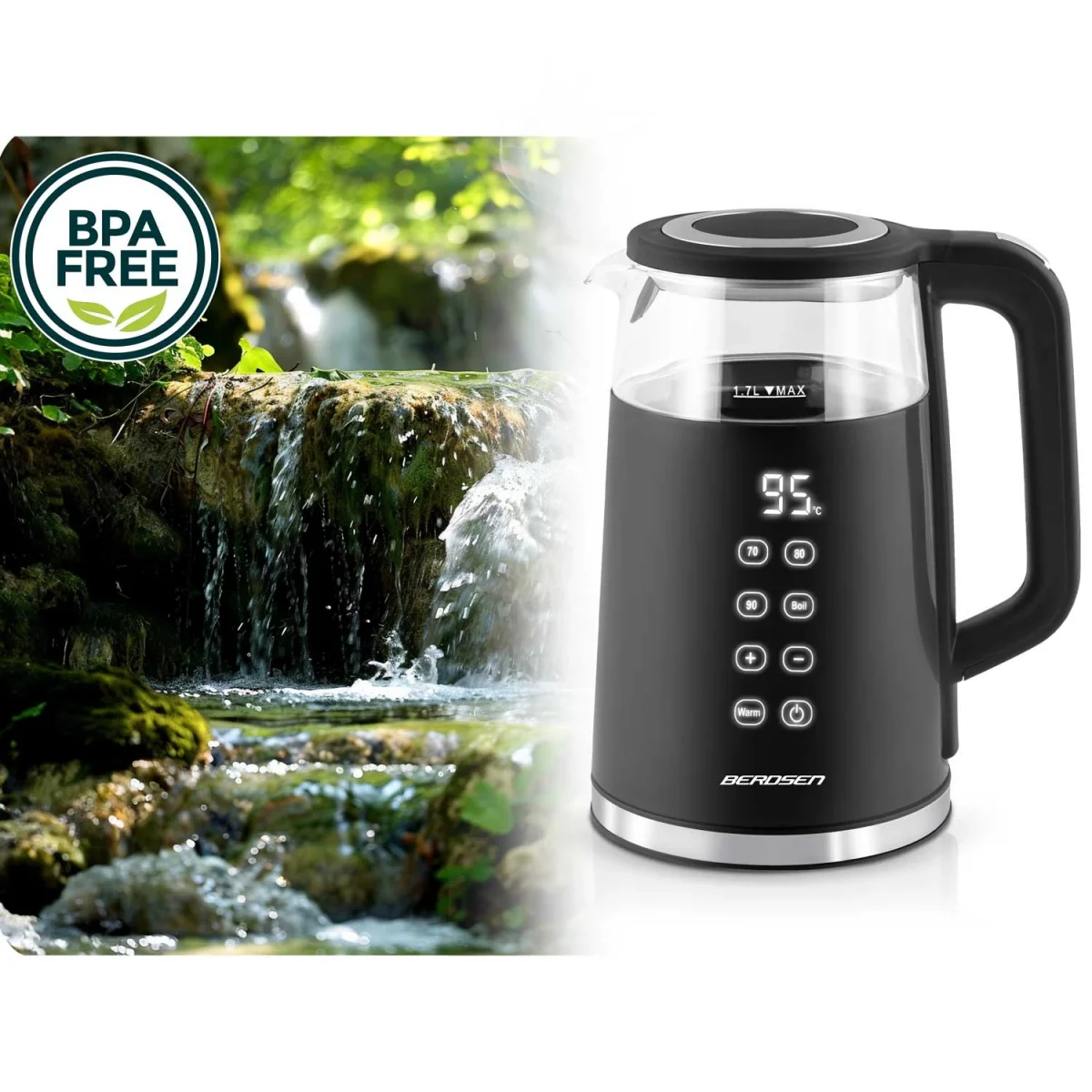 Електрочайник 1.7 л Berdsen BD-707 чорний - Зображення 9