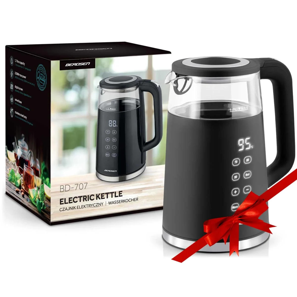 Електрочайник 1.7 л Berdsen BD-707 чорний - Зображення 12