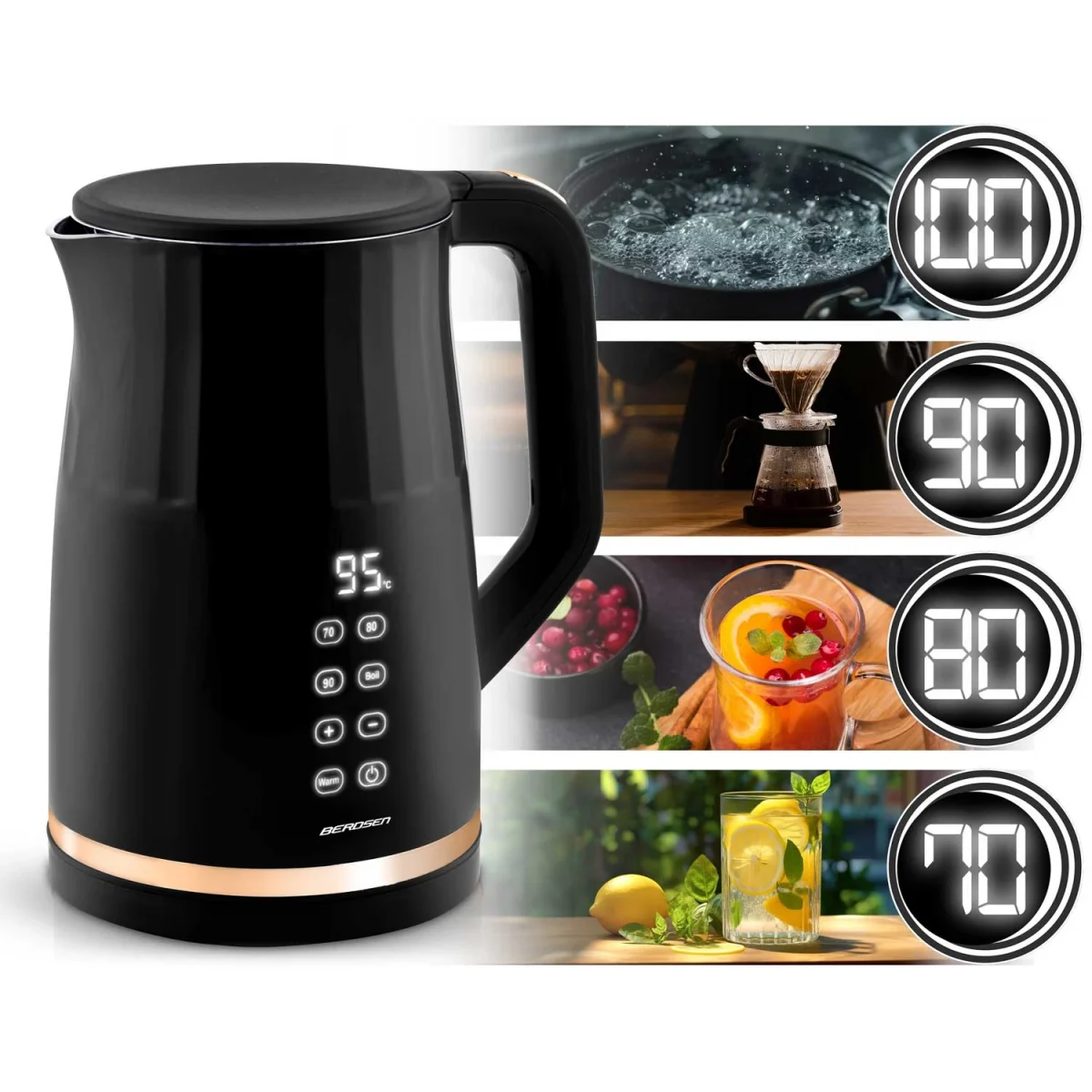 Електрочайник 1.7 л Berdsen BD-706 чорний - Зображення 11