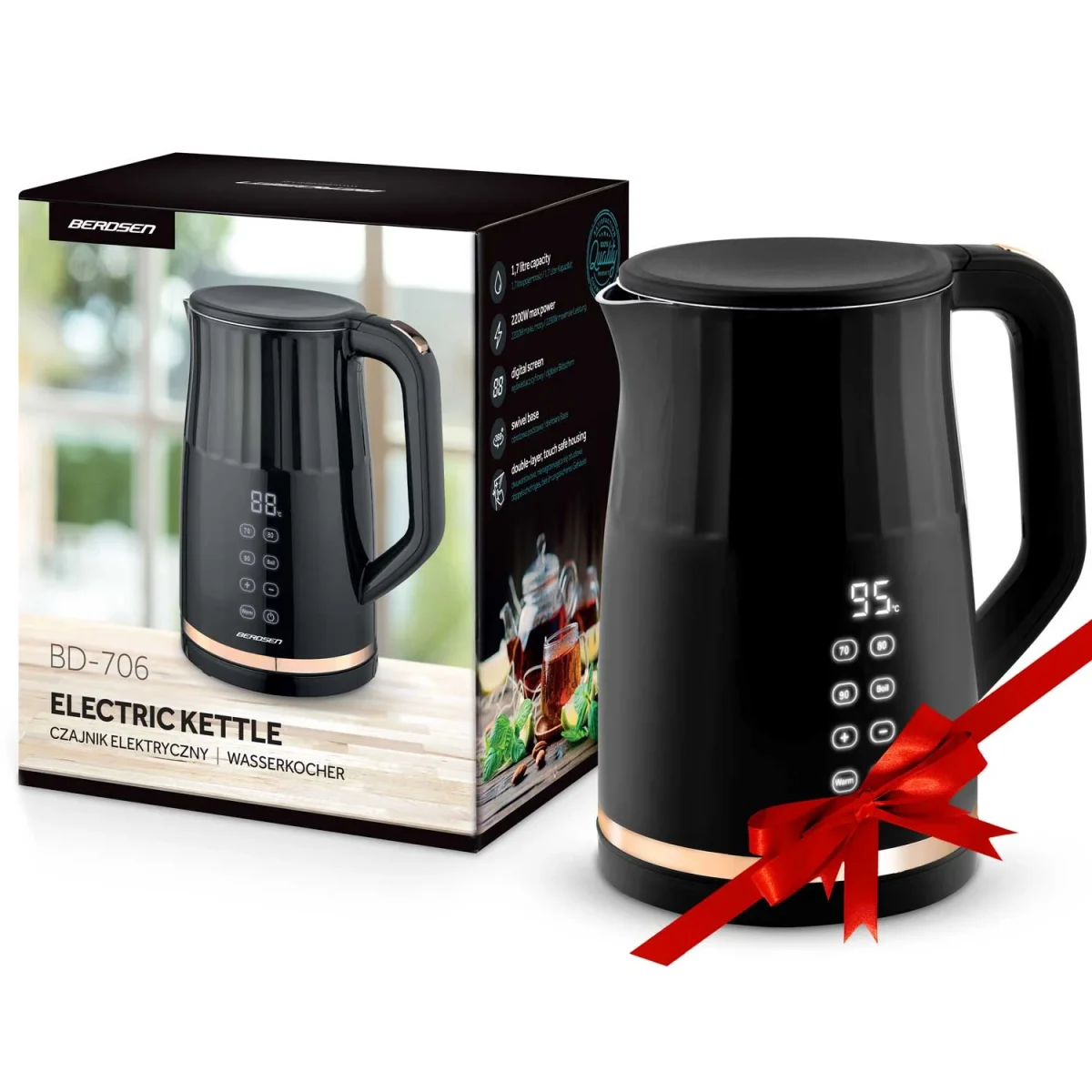 Електрочайник 1.7 л Berdsen BD-706 чорний - Зображення 12
