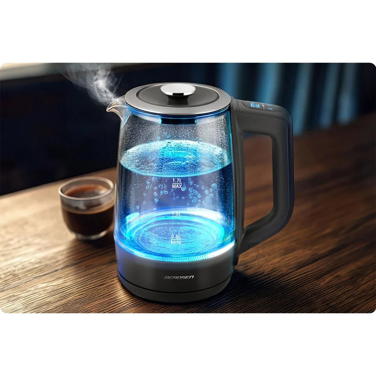 Електрочайник Berdsen BD-711 скляний з об'ємом 1.7 л - Зображення 5