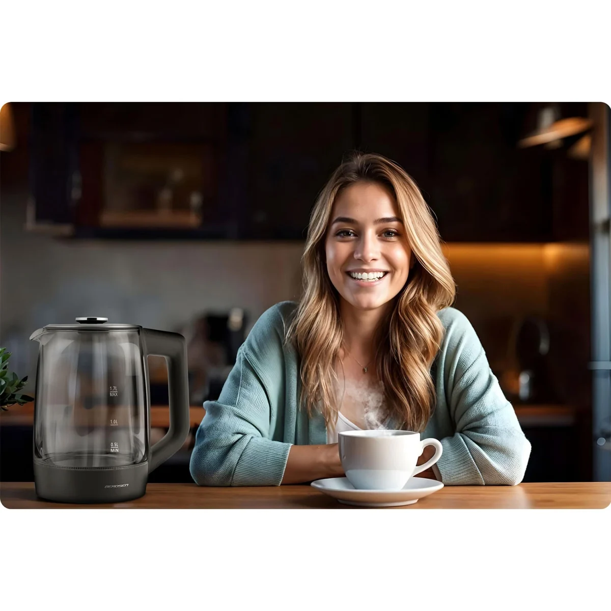 Електрочайник Berdsen BD-711 скляний з об'ємом 1.7 л - Зображення 9