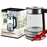 Електрочайник Berdsen BD-704 скляний 1,7 л, чорно-срібний - Зображення 10