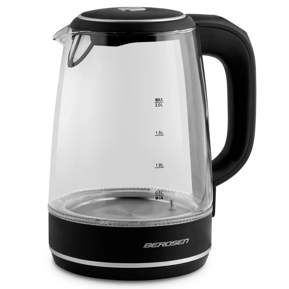 Електрочайник Berdsen BD-702 чорний скляний 2л - Зображення 4