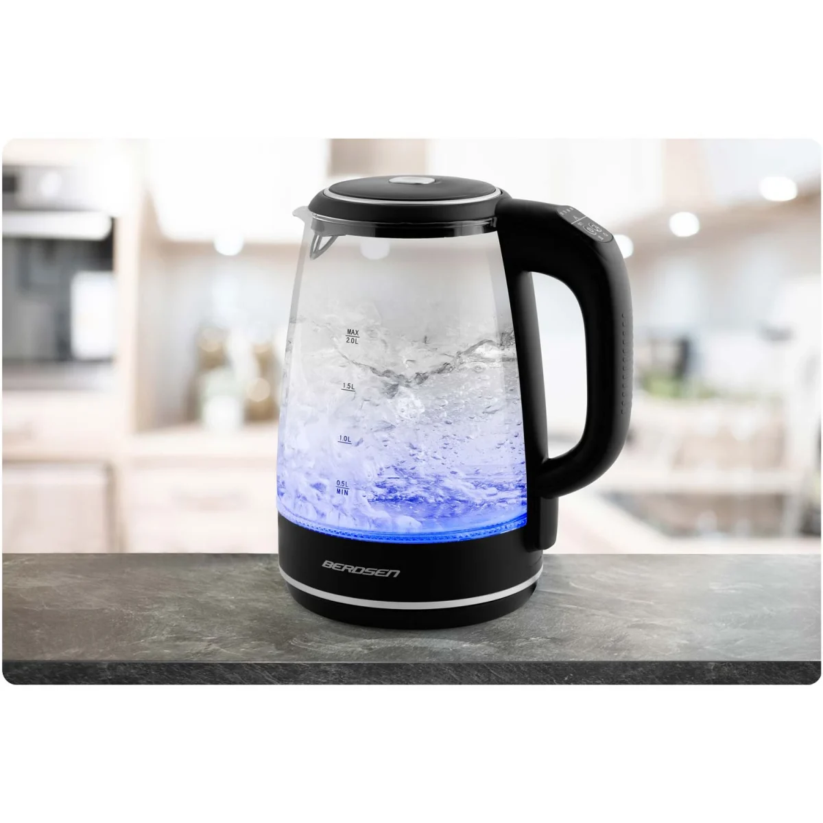 Електрочайник Berdsen BD-702 чорний скляний 2л - Зображення 8