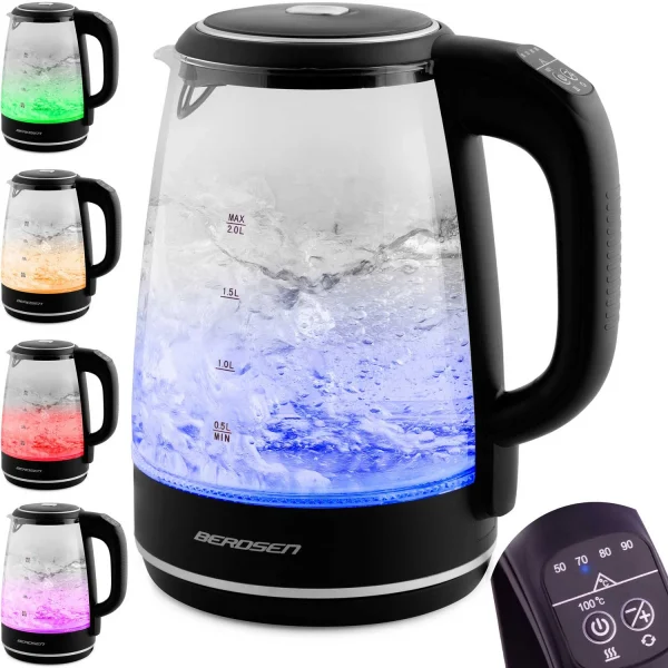Електрочайник Berdsen BD-702 чорний скляний 2л