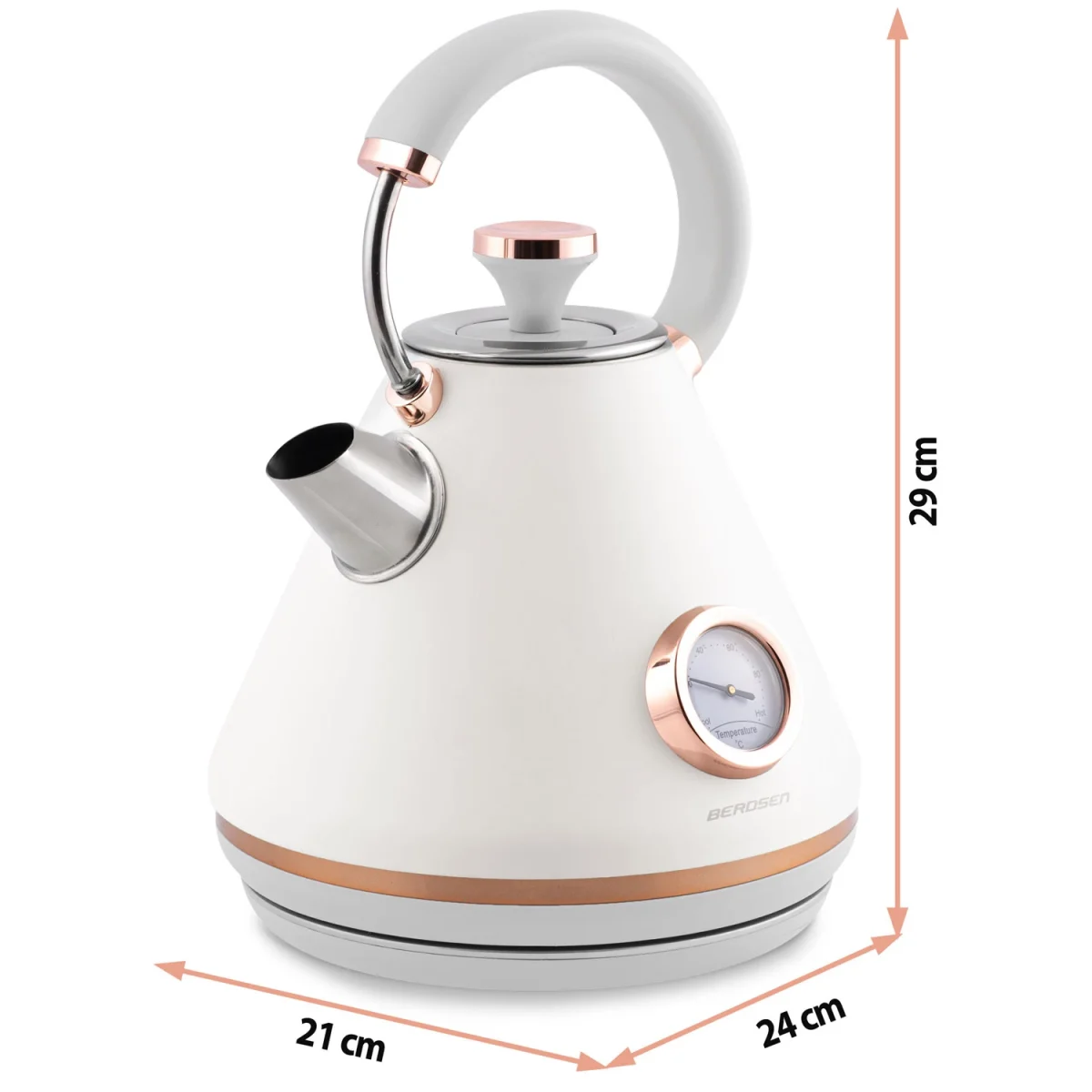 Електрочайник з термометром 1.7 л Berdsen BD-701 білий - Зображення 16